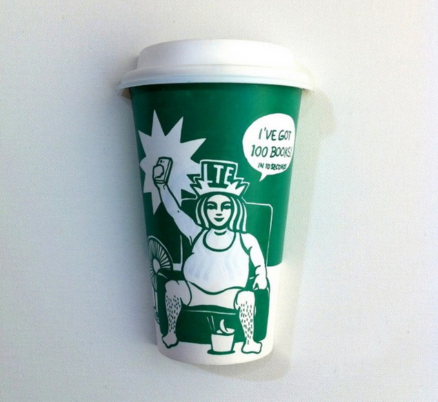 Дизайн на стаканчиках для кофе Starbucks