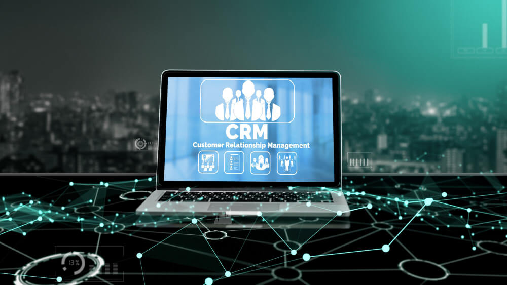 26 customer relationship management system on modish computer for crm business